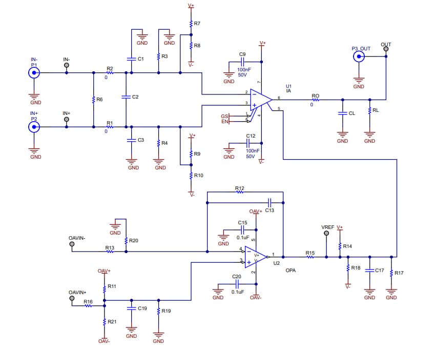 Schematic - Texas Instruments INA-DDF-EVM Evaluation Module Schematic - Texas Instruments INA-DDF-EVM Evaluation Module